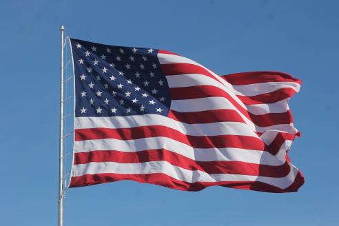 Waving American flag