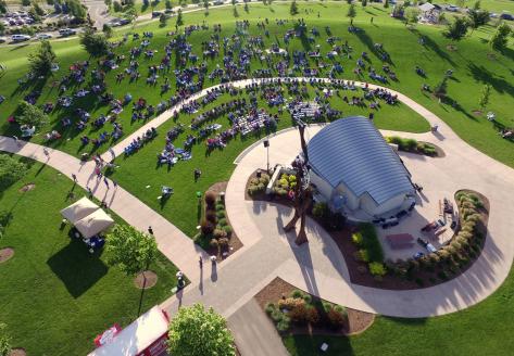Aerial image of the band shell at Kleiner Park