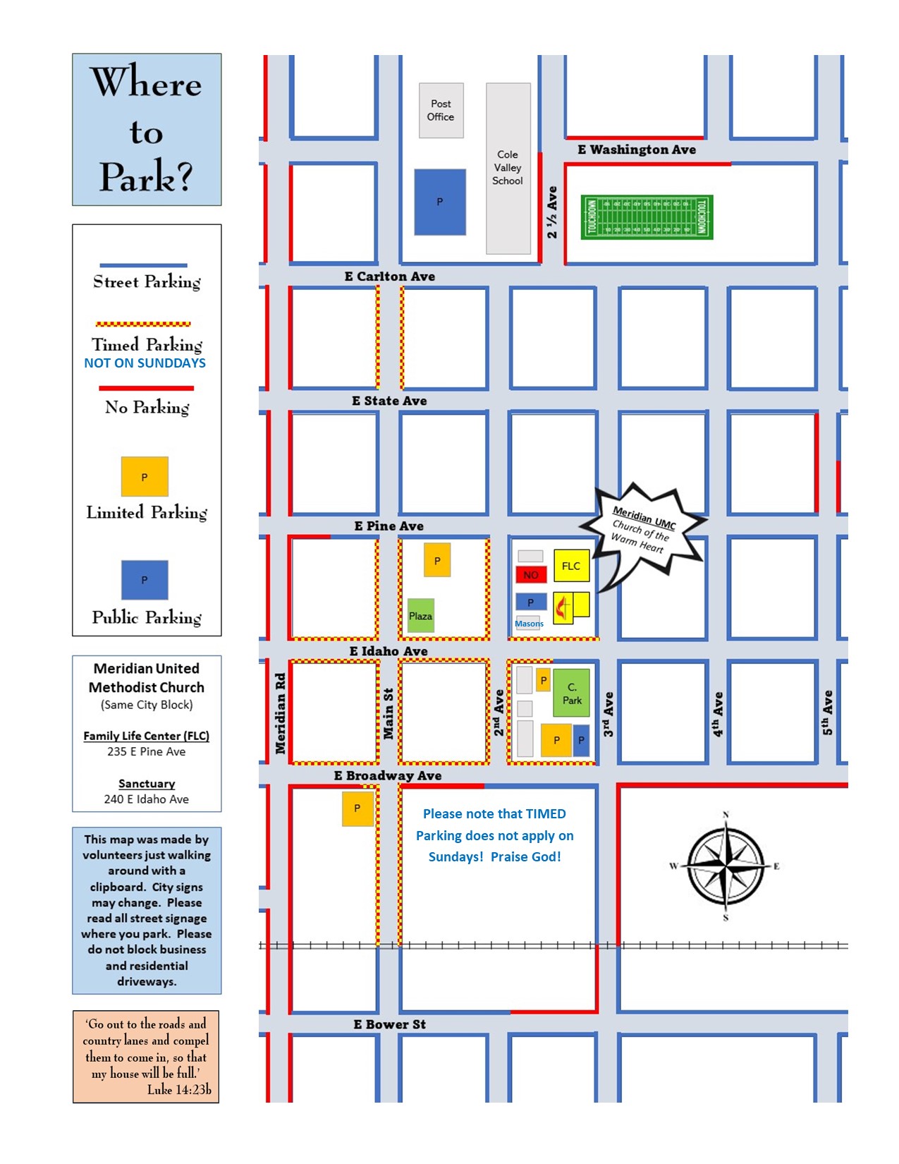 Map of available parking in downtown Meridian